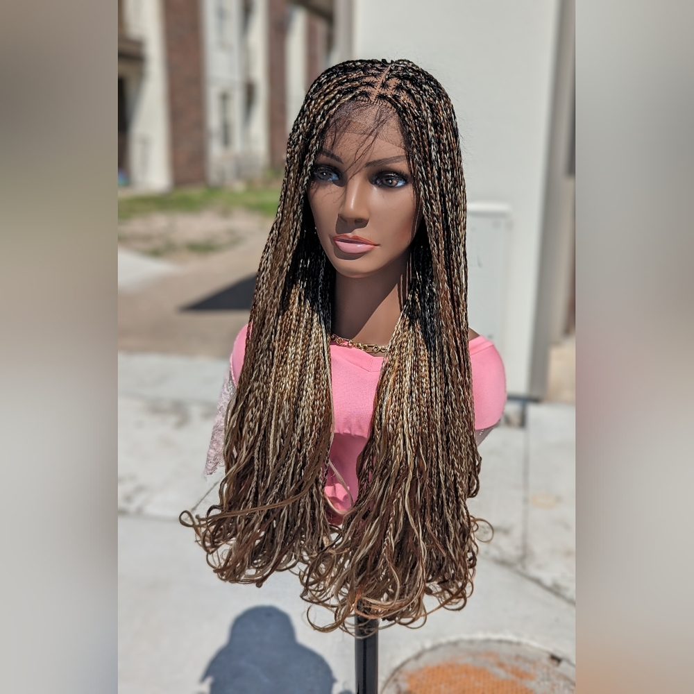 Full 360 lace curly tip box braids